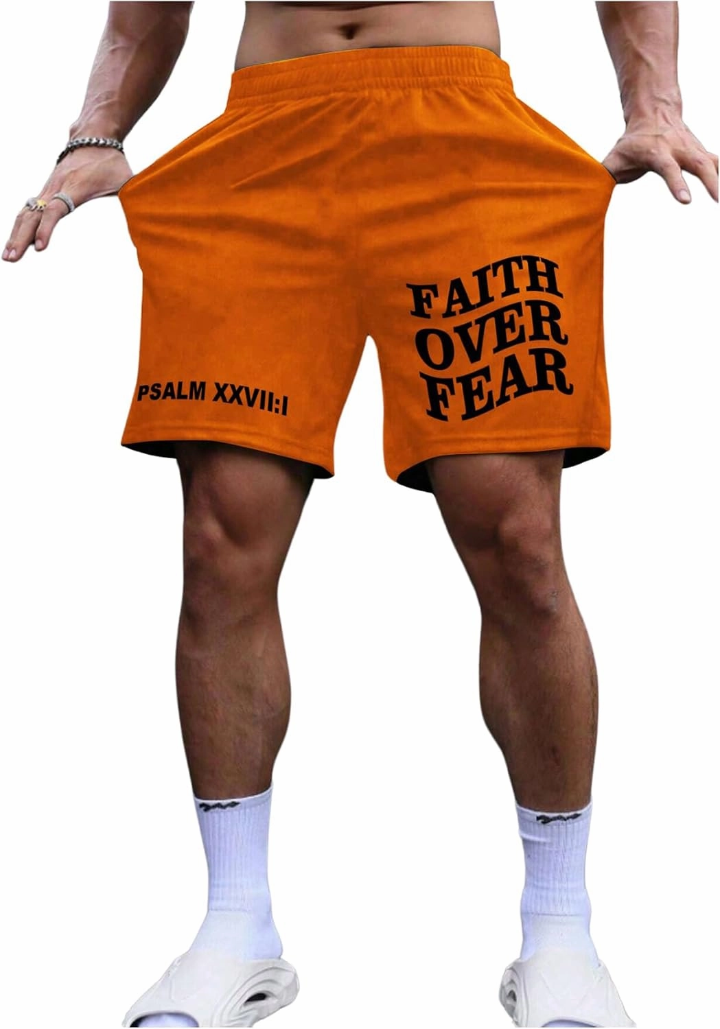 SOLY HUX Men's Graphic Shorts High Waist Elastic Casual Workout Athletic Gym Summer y2k Shorts
