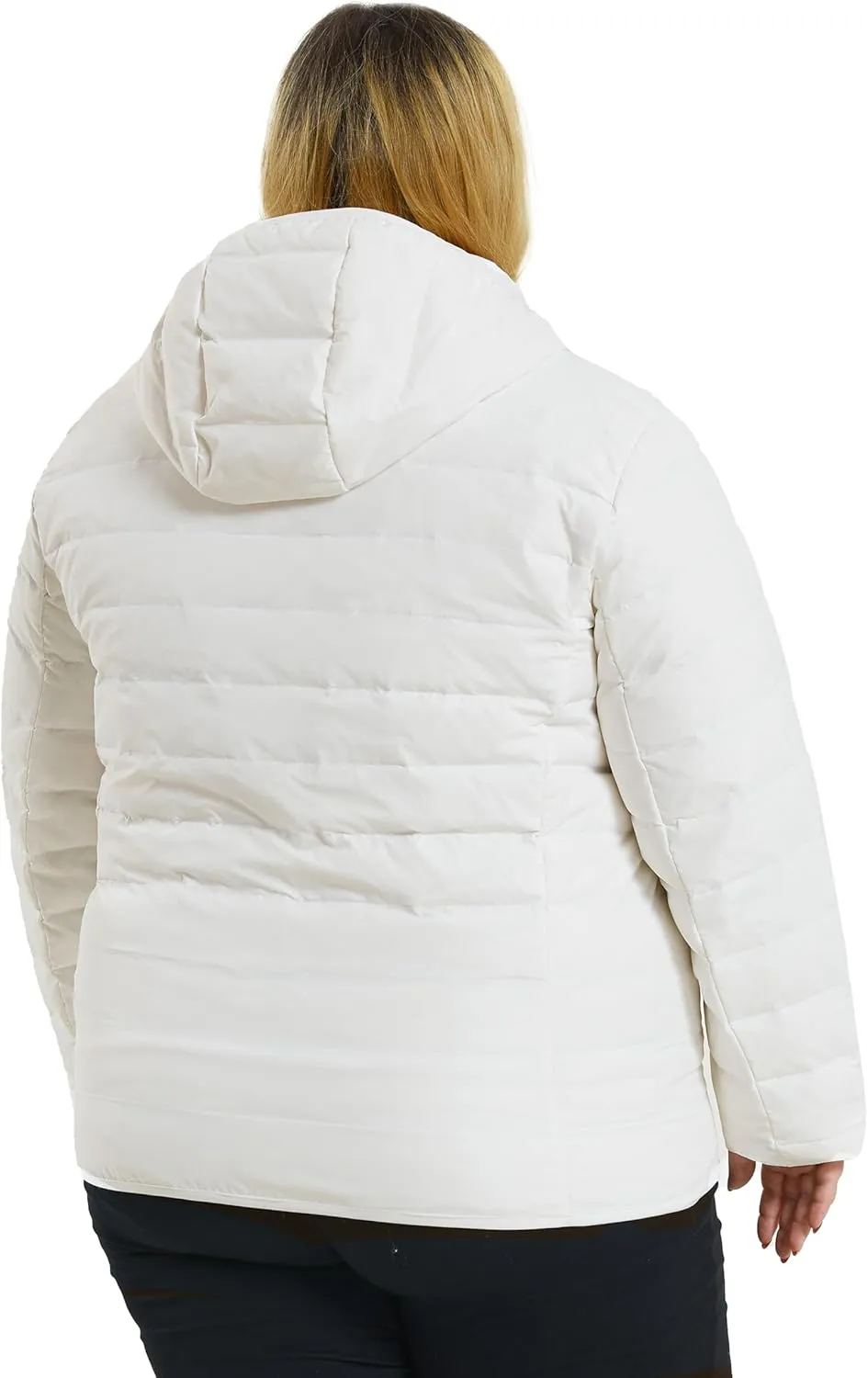 Soularge Women's Plus Size Winter Packable Lightweight Down Coat with Detachable Hood