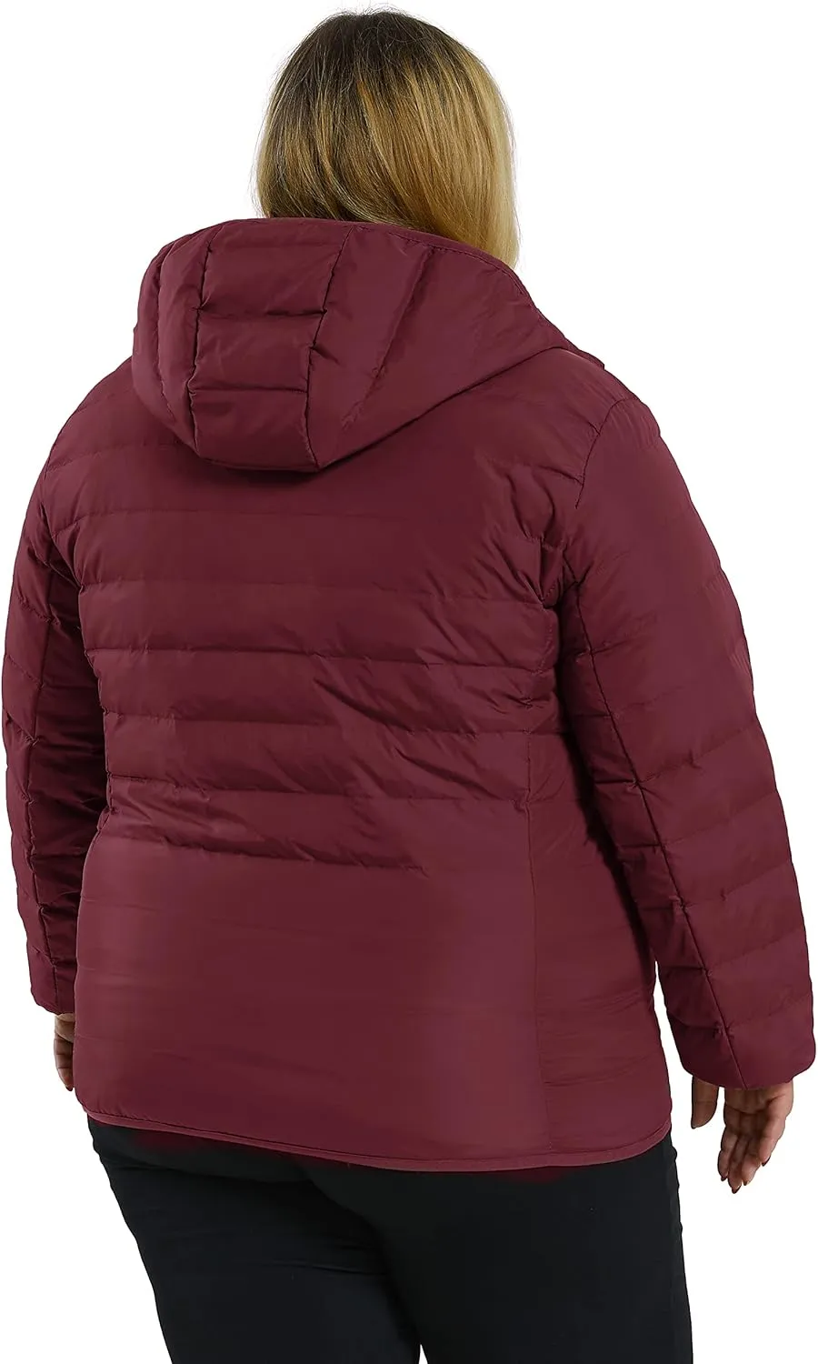 Soularge Women's Plus Size Winter Packable Lightweight Down Coat with Detachable Hood