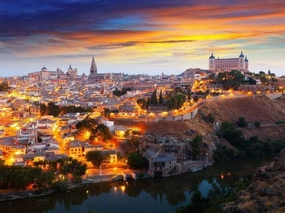 Spanish Sunset Puzzle 1000 Piece - Toledo Spain Puzzles - Adults Teens Kids Jigsaw Large Puzzle Toys Gift Educational Intellectual Decompressing Fun Family Friendly Game Home Decoration