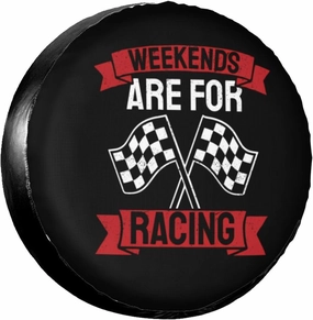 Spare Tire Cover,Car Race Bike Racing Racer Tire Cover Waterproof Sun Protection Fit for Trailers, Rv, SUV, Off-Road Vehicle, Camper, and Trucks,14 Inch