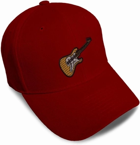 Speedy Pros Baseball Caps for Men & Women Embroidered Electric Guitar Brown Embroidery Ladies & Men Baseball Hats