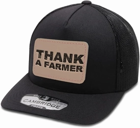 Speedy Pros Engraving Trucker Mesh Cap Thank A Farmer Inspiration & Motivation Gratitude Snapback Polyester