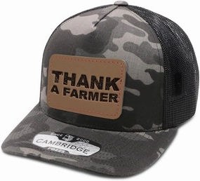 Speedy Pros Engraving Trucker Mesh Cap Thank A Farmer Inspiration & Motivation Gratitude Snapback Polyester