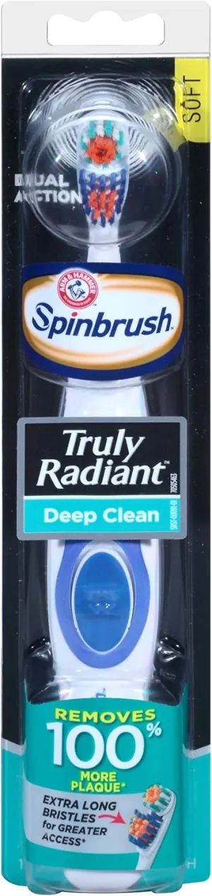 Spinbrush Truly Radiant Toothbrush, Deep Clean, Colors May Vary (Pack of 2)