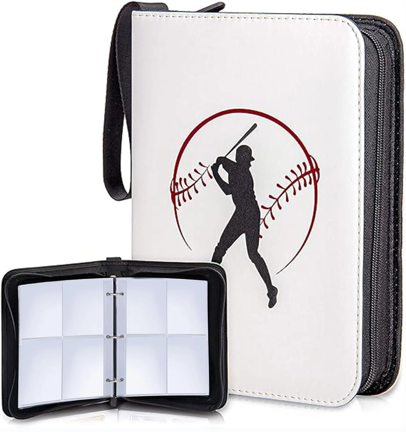 Sports card binder, CLOVERCAT 4 Pocket Baseball Card Binder, 400 Double Sided Pocket Waterproof Album, Display Holder, Expandable, Compatible with Gaming Cards, Yugioh, MTG and Other TCG