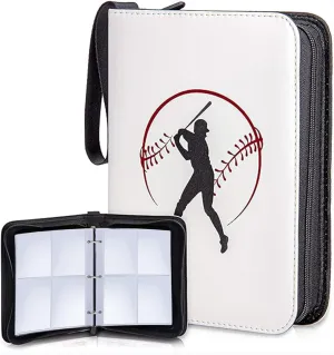 Sports card binder, CLOVERCAT 4 Pocket Baseball Card Binder, 400 Double Sided Pocket Waterproof Album, Display Holder, Expandable, Compatible with Gaming Cards, Yugioh, MTG and Other TCG
