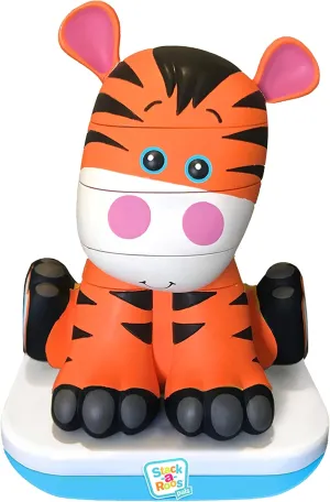 Stack-a-Roos Baby Tiger by Salus Brands - Animal Stacking Toy, Educational Early Learning Toy for Infants Babies Toddlers, Age 12  Months - Great Baby Gifts, STEM