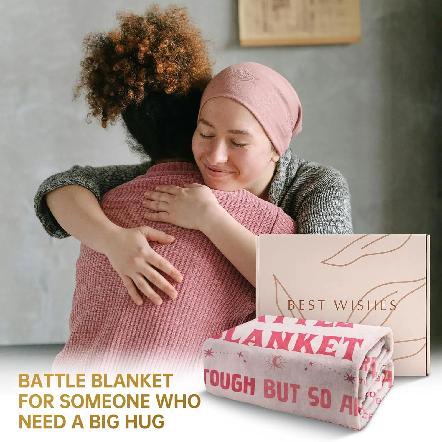 SteadStyle Cancer Care Gifts for Women, Get Well Soon Gifts Blanket 60''x 80'' for Her Him, Cancer Fighter Inspirational Quote Chemo Patient Gift - Meaningful Caring Message Battle Blanket