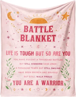 SteadStyle Cancer Care Gifts for Women, Get Well Soon Gifts Blanket 60''x 80'' for Her Him, Cancer Fighter Inspirational Quote Chemo Patient Gift - Meaningful Caring Message Battle Blanket