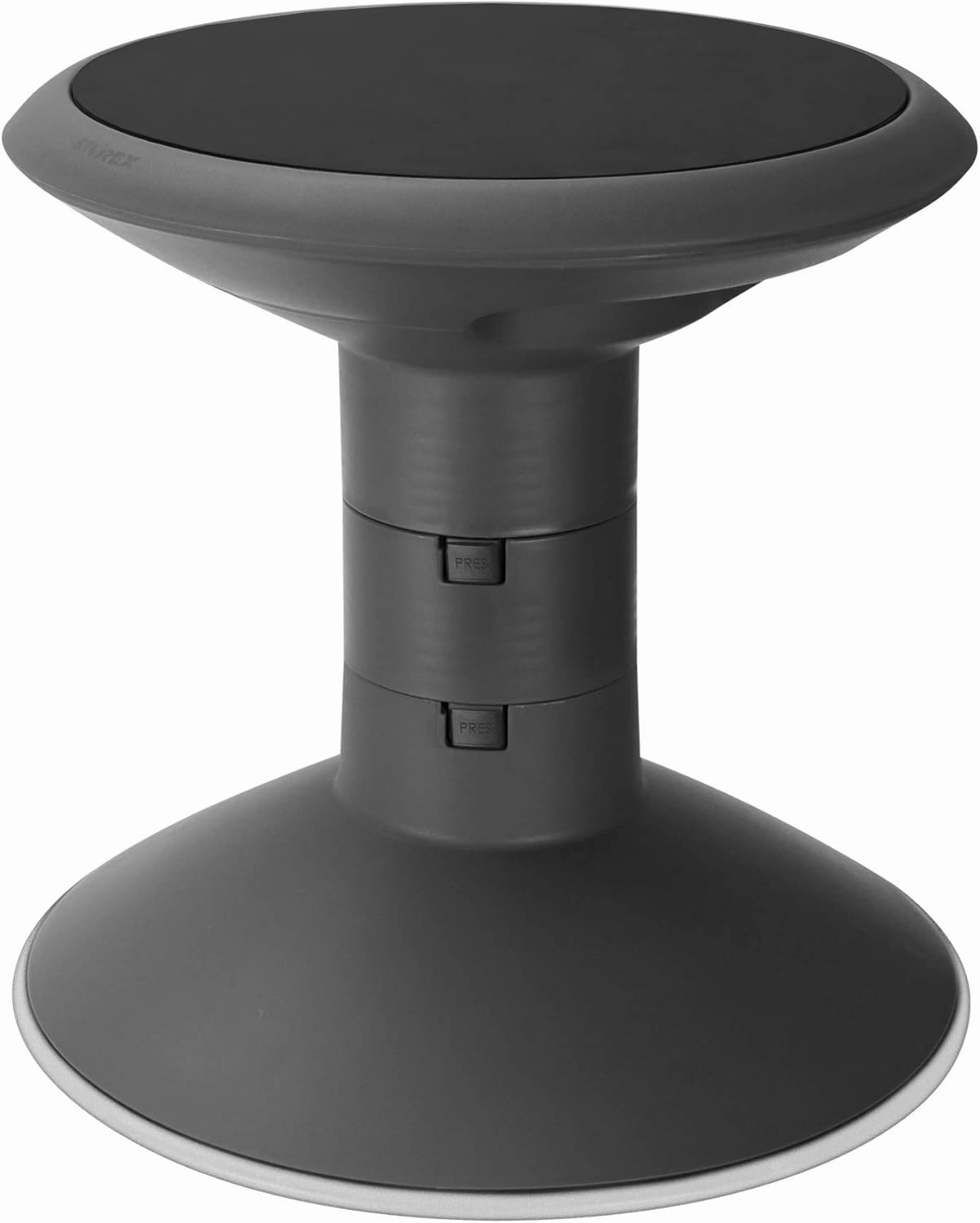 Storex Wiggle Stool – Active Flexible Seating for Classroom and Home Study, Adjustable 12-18 Inch Height, Black (00300U01C)