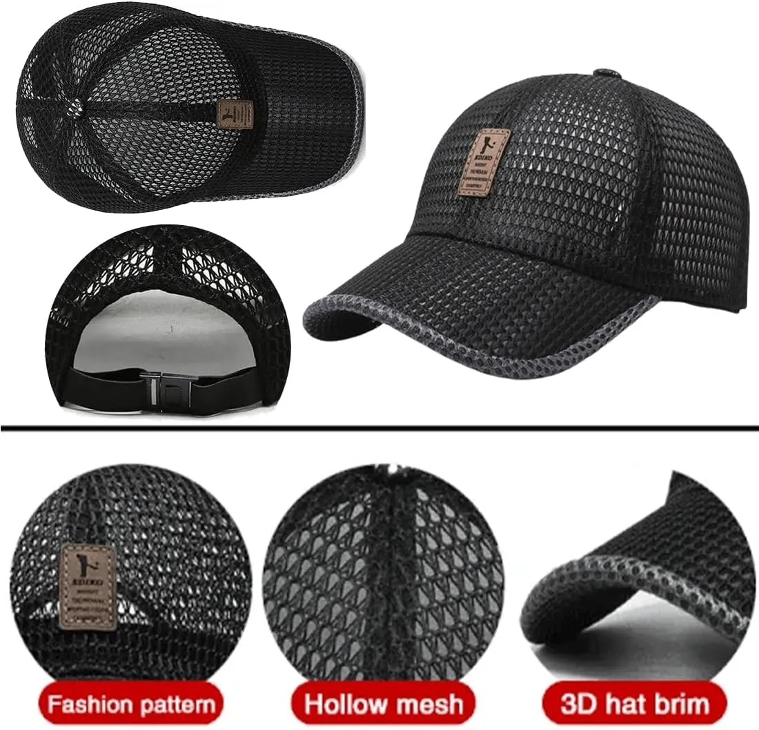 Summer Outdoor Casual Baseball Cap, 2024 New Mesh Hats for Men, Adjustable Quick Dry Cool Summer Caps for Men Women