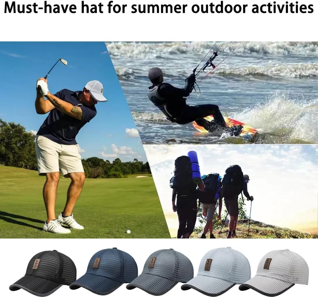 Summer Outdoor Casual Baseball Cap, 2024 New Mesh Hats for Men, Adjustable Quick Dry Cool Summer Caps for Men Women