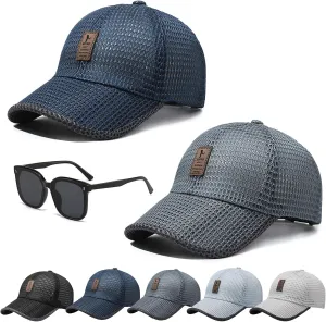Summer Outdoor Casual Baseball Cap, 2024 New Mesh Hats for Men, Adjustable Quick Dry Cool Summer Caps for Men Women
