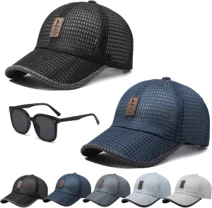 Summer Outdoor Casual Baseball Cap, 2024 New Mesh Hats for Men, Adjustable Quick Dry Cool Summer Caps for Men Women