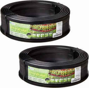 Suncast 5 Eco Edge 20 Foot Plastic Edging Roll w/ 2 Connectors, 5 Inch (2 Pack)