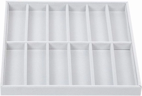 Sunglasses Storage Box Wooden Eyeglasses Organizer Tray, 12 Grids Glasses Display Case for Watch Bracelet Jewelry, Velvet Lined Grey Jewelry Box, Keeping Items Organized Well