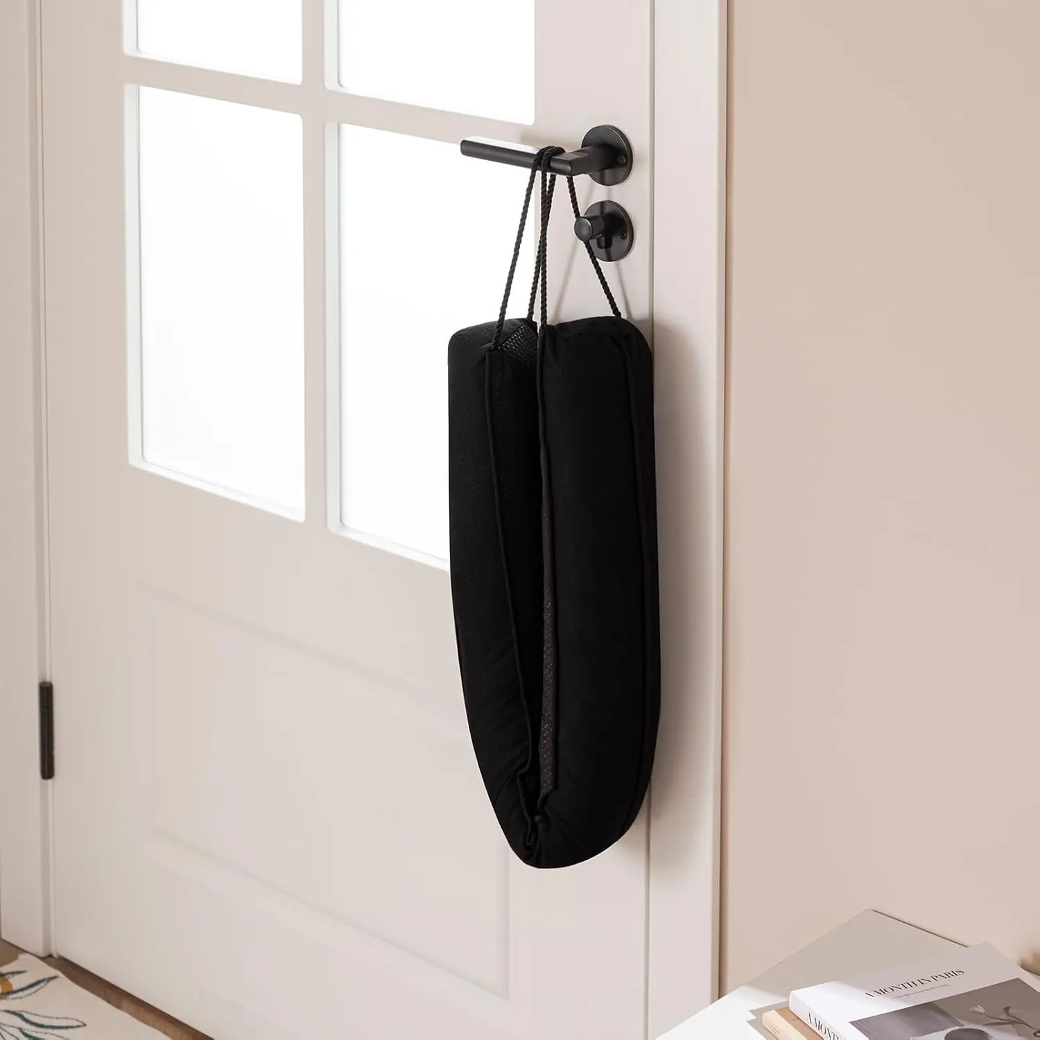 Sunolga 38" Door Draft Stopper Blocks Hot Cold Air with Removable Washable Cover for Gaps Up to 3", All-Season Noise and Wind Seal for The Bottom of Door and Window, Home Essentials, Black