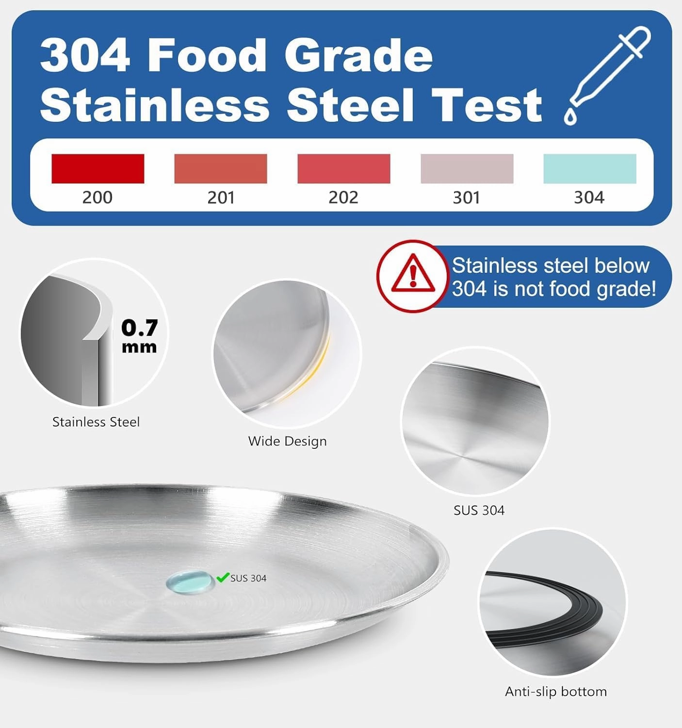 Supet Cat Plates for Wet Food, Non Slip Whisker Friendly Food Bowls, Stainless Steel Shallow Wide Dishes for Indoor Cats (13Oz, 10Pcs)