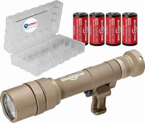 SureFire Scoutlight Pro Tactical Light High Output 1000 Lumen LED 640U Bundle with 4 Extra CR123A Batteries and a Lightjunction Battery Case