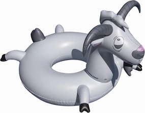 Swimline Inflatable Goat Swim Ring, Grey,56"/46"/16"-44"