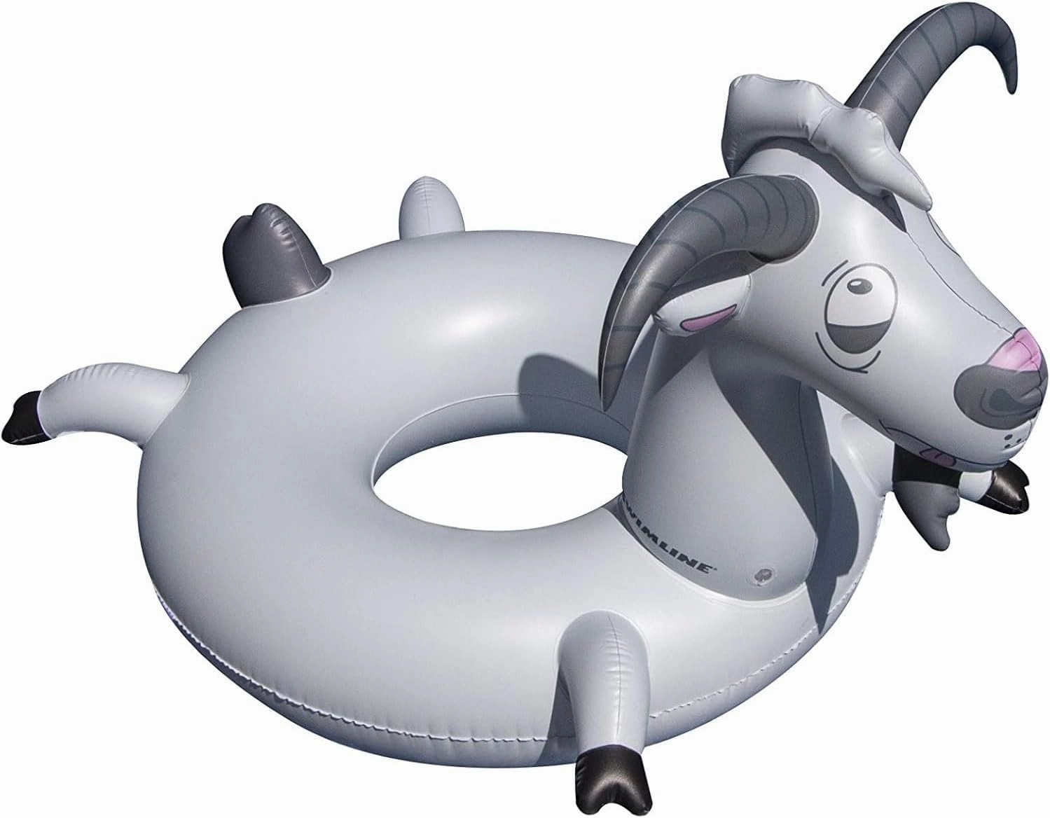 Swimline Inflatable Goat Swim Ring, Grey,56"/46"/16"-44"
