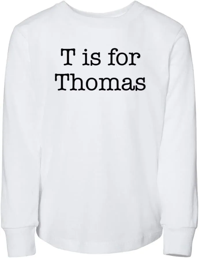 T is for Thomas Toddler Kids Long Sleeve T-Shirt