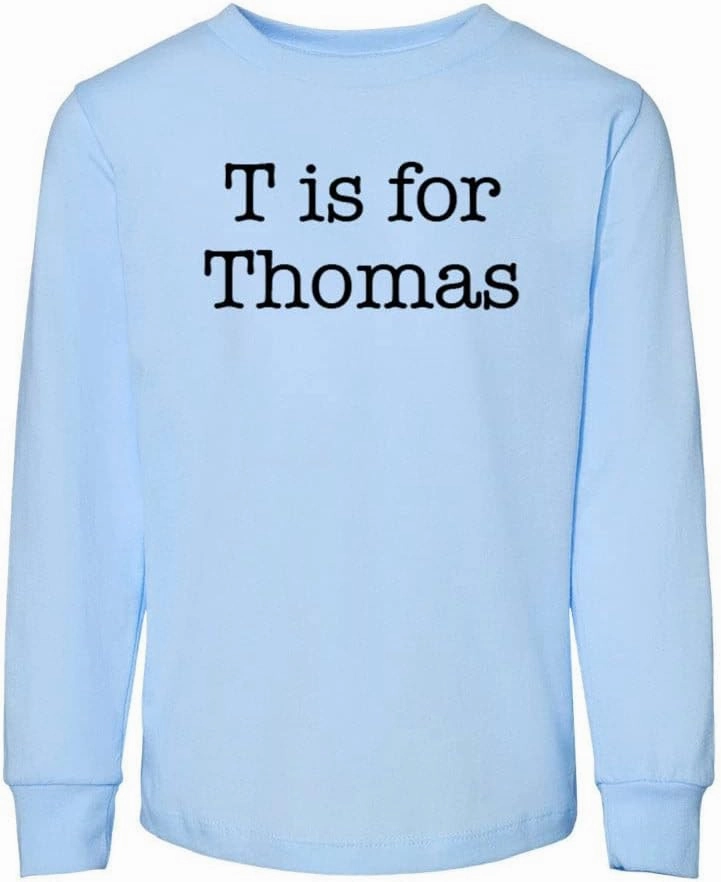 T is for Thomas Toddler Kids Long Sleeve T-Shirt