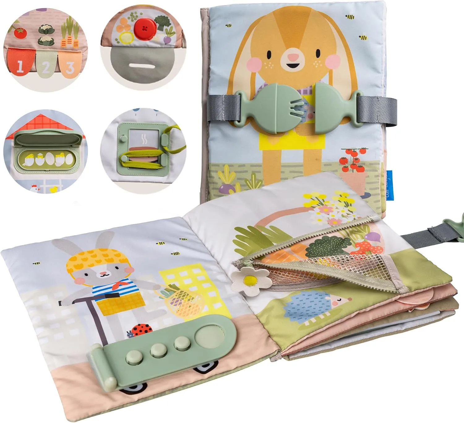 Taf Toys Montessori Toys for 1 2 3 Year Old Activity Book, Preschool Learning Activities for Toddlers. Busy Board Sensory & Fine Motor Skills, with 12 Sensory Toddler Activities for Boys & Girls