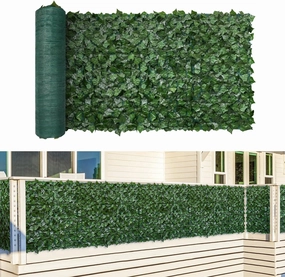 TANG Artificial Ivy Privacy Fence Screen for Balcony Deck Porch Backyard Patio Faux Fake Hedge Fence Plants Cover Coverage Vine Greenery Backdrop Wall 39" x 156" inch