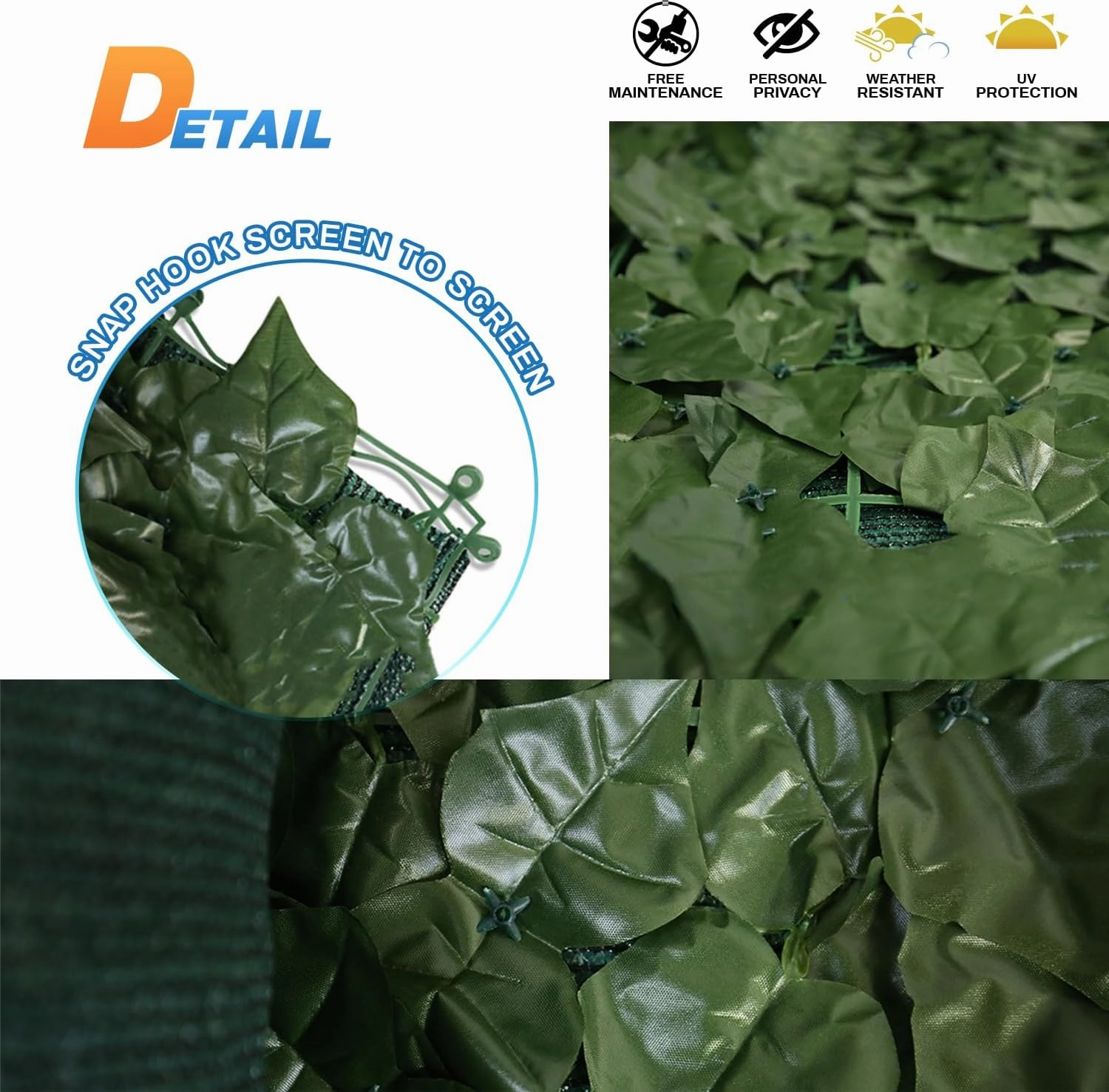 TANG Artificial Ivy Privacy Fence Screen for Balcony Deck Porch Backyard Patio Faux Fake Hedge Fence Plants Cover Coverage Vine Greenery Backdrop Wall 39" x 156" inch