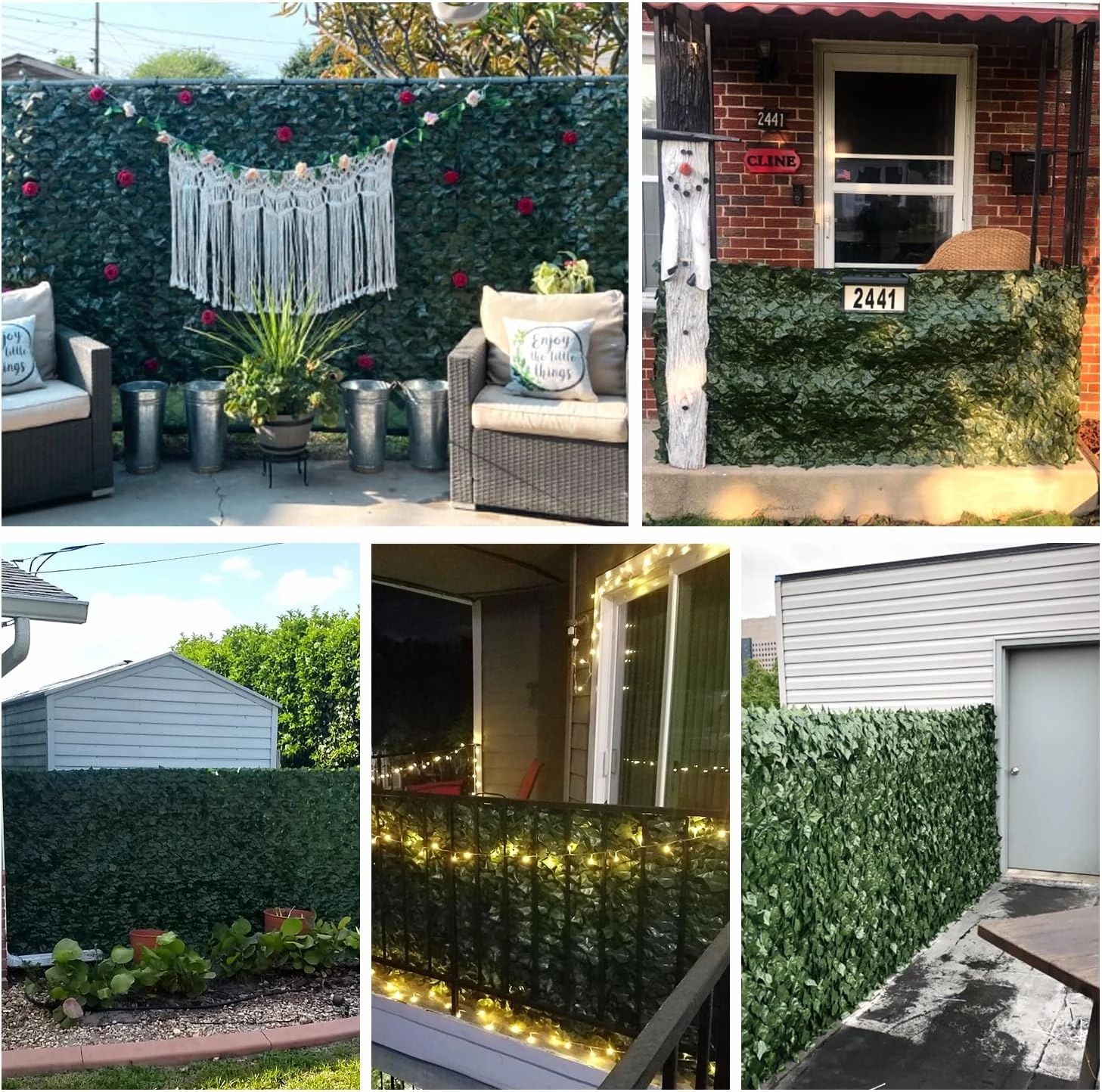 TANG Artificial Ivy Privacy Fence Screen for Balcony Deck Porch Backyard Patio Faux Fake Hedge Fence Plants Cover Coverage Vine Greenery Backdrop Wall 39" x 156" inch
