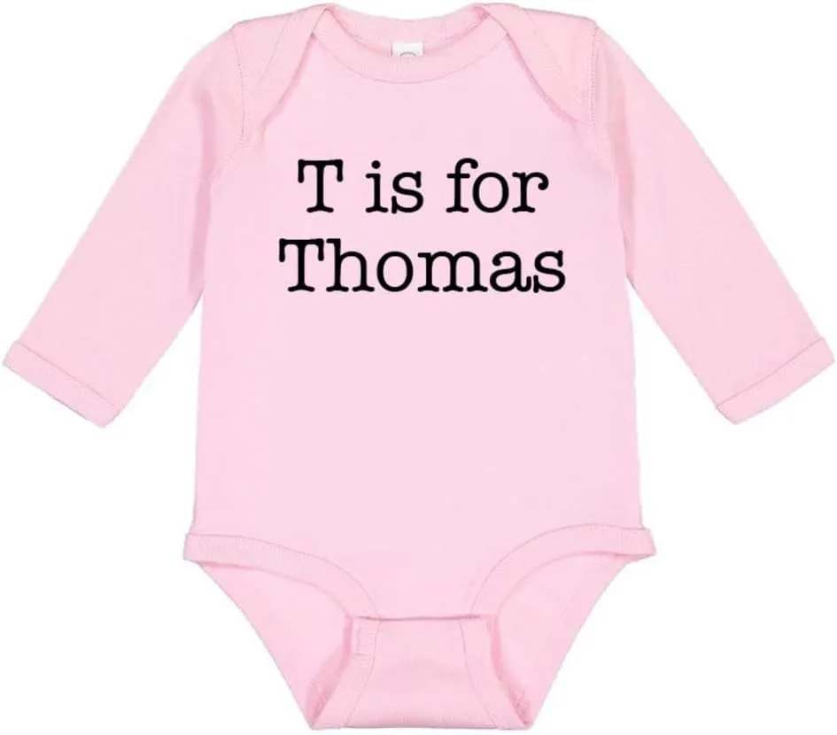 TATY Kids T is for Thomas Long Sleeve Baby Infant Bodysuit
