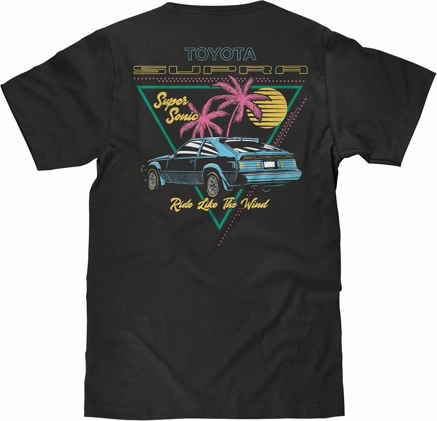 Tee Luv Men's Retro Toyota Supra Double Sided 80s Aesthetic Graphic T-Shirt