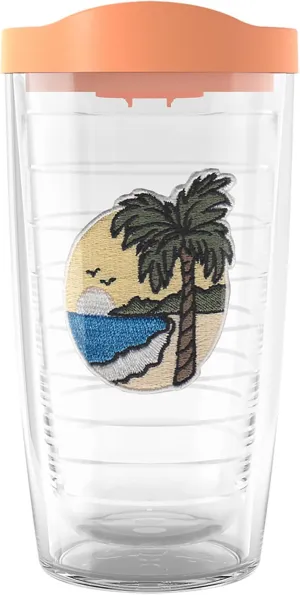 Tervis A Day In The Tropics Made in USA Double Walled Insulated Tumbler Travel Cup Keeps Drinks Cold & Hot, 16oz, Sunrise