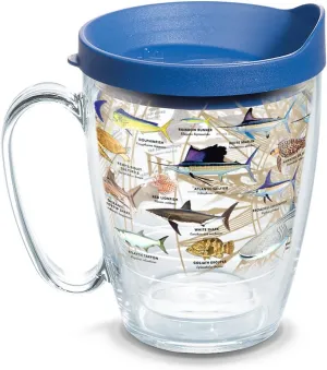 Tervis Guy Harvey Charts Made in USA Double Walled Insulated Tumbler Travel Cup Keeps Drinks Cold & Hot, 16oz Mug, Classic