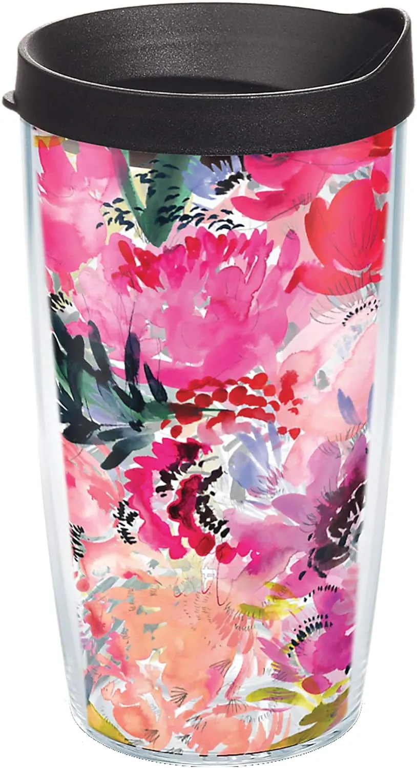 Tervis Kelly Ventura - Floral Collection Made in USA Double Walled Insulated Tumbler Travel Cup Keeps Drinks Cold & Hot, 16oz - Classic, Perennial Garden