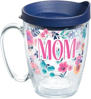 Tervis Made in USA Double Walled Dainty Floral Mother's Day Insulated Tumbler Cup Keeps Drinks Cold & Hot, 16oz Mug, Mom