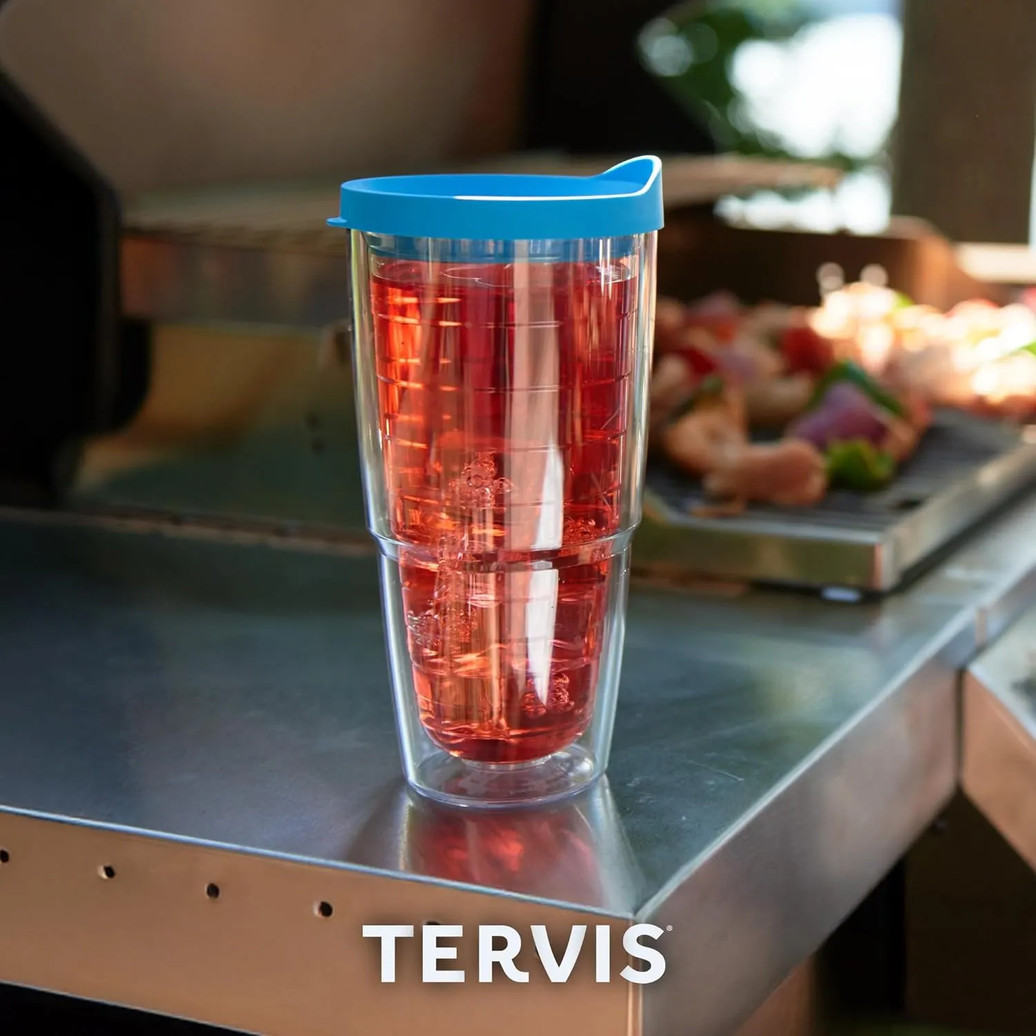 Tervis Made in USA Double Walled Fiesta Insulated Tumbler Cup Keeps Drinks Cold & Hot, 24oz - 2pk, Sunny Stripes