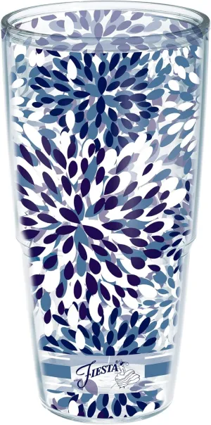 Tervis Made in USA Double Walled Fiesta Insulated Tumbler Cup Keeps Drinks Cold & Hot, 24oz - No Lid, Lapis Calypso