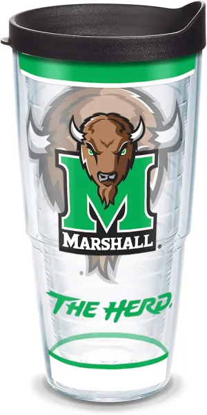 Tervis Made in USA Double Walled Marshall University Thundering Herd Insulated Tumbler Cup Keeps Drinks Cold & Hot, 24oz, Tradition