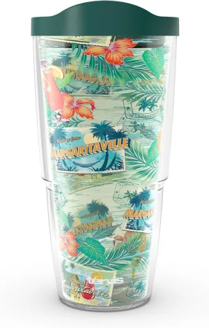 Tervis Margaritaville - Tropical Made in USA Double Walled Insulated Tumbler Travel Cup Keeps Drinks Cold & Hot, 24oz, Classic