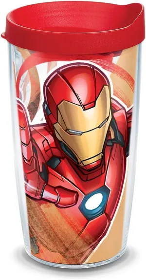 Tervis Marvel - Iron Man Made in USA Double Walled Insulated Tumbler Cup Keeps Drinks Cold & Hot, 16oz, Iconic