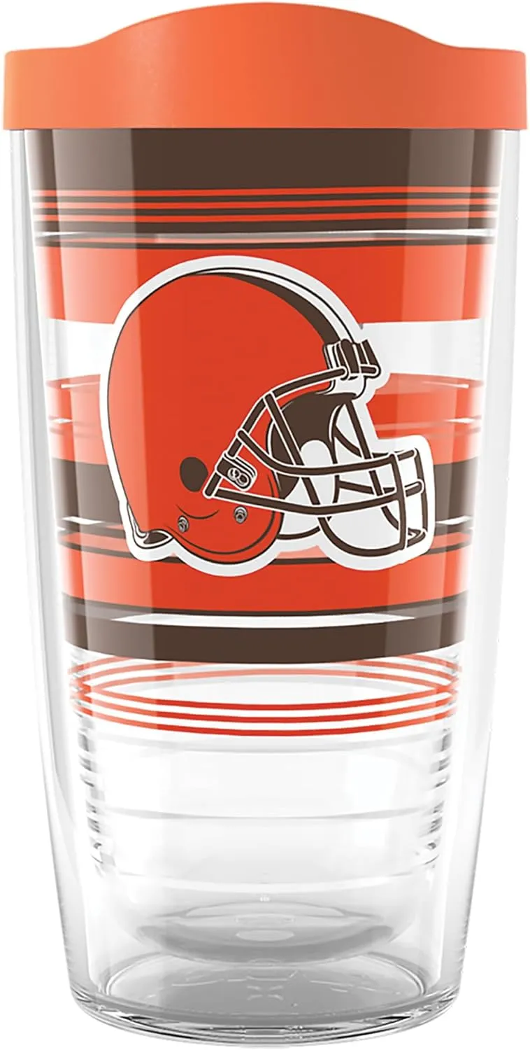 Tervis NFL Cleveland Browns - Hype Stripes Made in USA Double Walled Insulated Tumbler Travel Cup Keeps Drinks Cold & Hot, 16oz, Classic