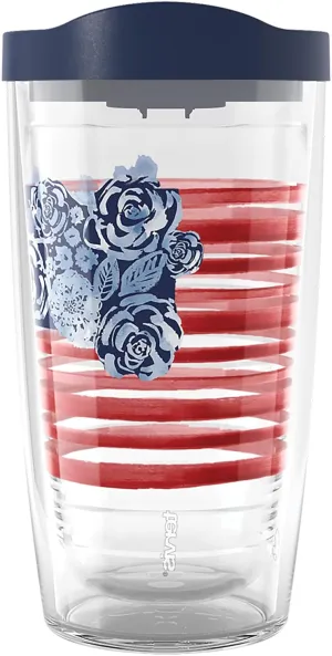 Tervis Sara Berrenson - Home Sweet Home American Flag Made in USA Double Walled Insulated Tumbler Travel Cup Keeps Drinks Cold & Hot, 16oz, Classic