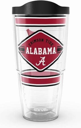 Tervis Alabama Crimson Tide - First String Made in USA Double Walled Insulated Tumbler Travel Cup Keeps Drinks Cold & Hot, 24oz, Classic