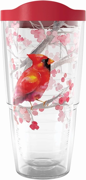 Tervis Christmas Holiday Cardinal and Berry Branches Made in USA Double Walled Insulated Tumbler Travel Cup Keeps Drinks Cold & Hot, 24oz, Classic