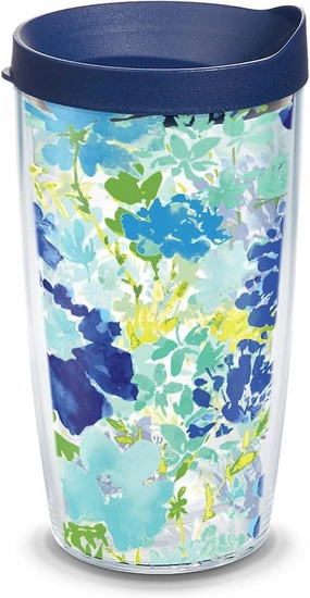 Tervis Fiesta Meadow Floral Made in USA Double Walled Insulated Tumbler Travel Cup Keeps Drinks Cold & Hot, 16oz, Classic Lidded