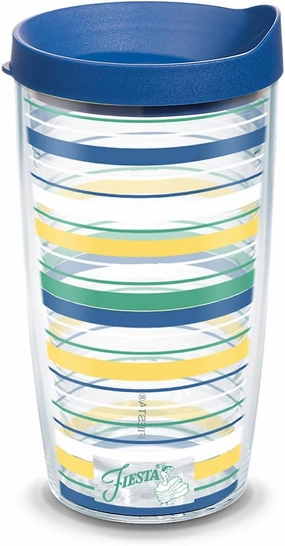 Tervis Fiesta Meadow Stripes Made in USA Double Walled Insulated Tumbler Travel Cup Keeps Drinks Cold & Hot, 16oz, Classic Lidded