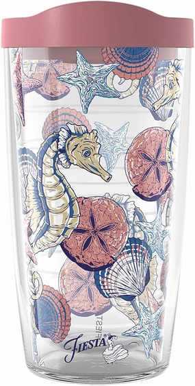 Tervis Fiesta Sea Horsing Around Made in USA Double Walled Insulated Tumbler Cup Keeps Drinks Cold & Hot, 16oz, Sea Horse